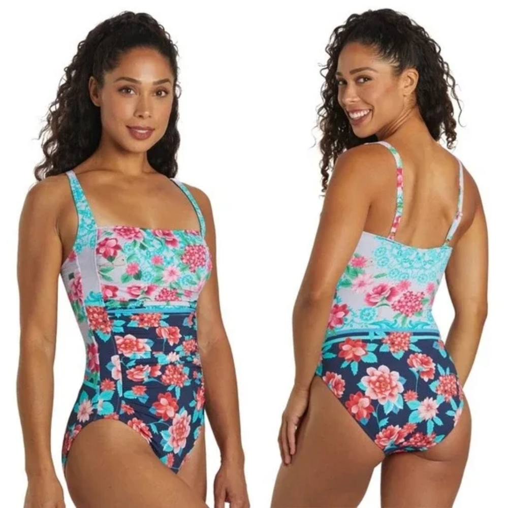 Johnny Was Japer Ruched One Piece Swimsuit - Picture 2 of 16
